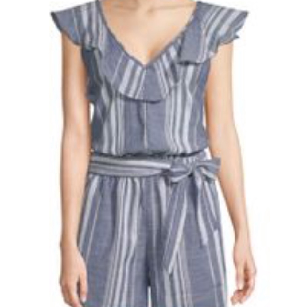 Cute blue and white stripe romper